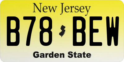 NJ license plate B78BEW