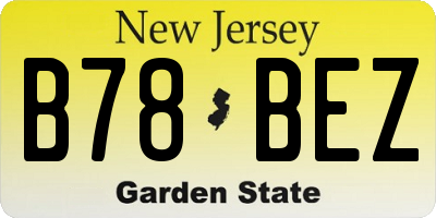 NJ license plate B78BEZ