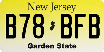 NJ license plate B78BFB