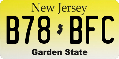 NJ license plate B78BFC