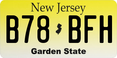NJ license plate B78BFH
