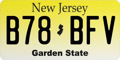 NJ license plate B78BFV