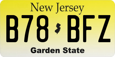 NJ license plate B78BFZ