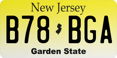 NJ license plate B78BGA