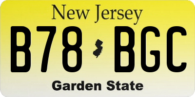 NJ license plate B78BGC