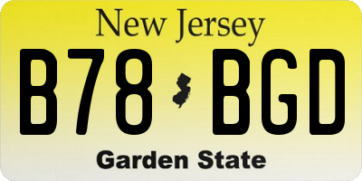 NJ license plate B78BGD