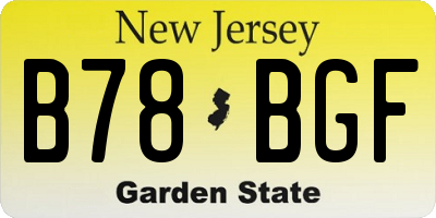 NJ license plate B78BGF