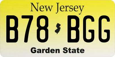 NJ license plate B78BGG