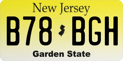 NJ license plate B78BGH