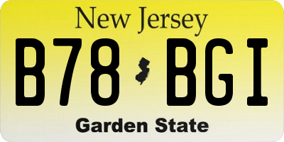 NJ license plate B78BGI