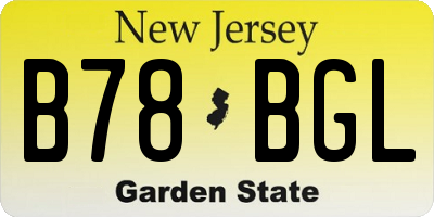 NJ license plate B78BGL
