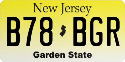 NJ license plate B78BGR
