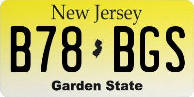 NJ license plate B78BGS