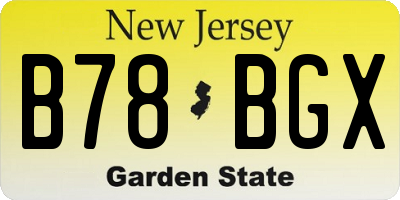 NJ license plate B78BGX