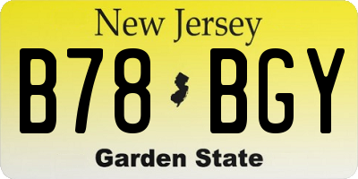 NJ license plate B78BGY