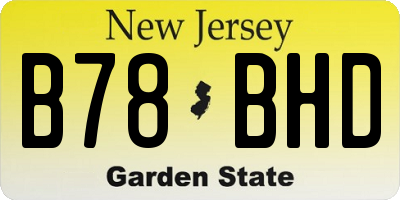 NJ license plate B78BHD