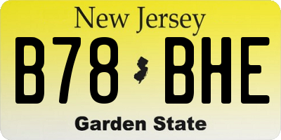 NJ license plate B78BHE