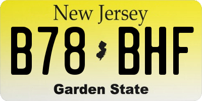 NJ license plate B78BHF