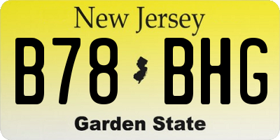 NJ license plate B78BHG