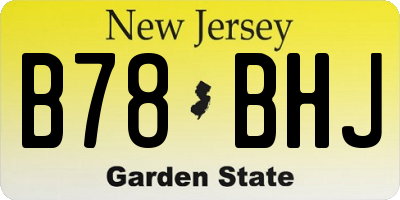 NJ license plate B78BHJ