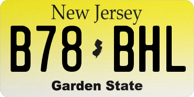 NJ license plate B78BHL
