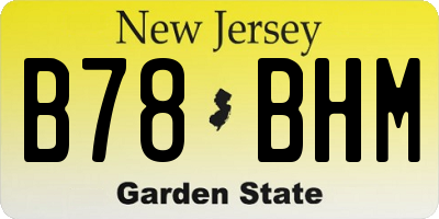 NJ license plate B78BHM