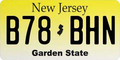 NJ license plate B78BHN