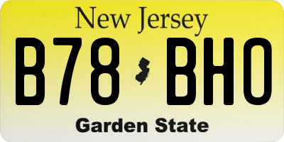 NJ license plate B78BHO