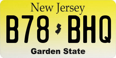 NJ license plate B78BHQ