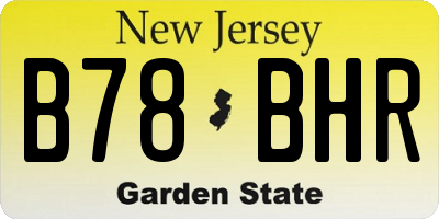 NJ license plate B78BHR