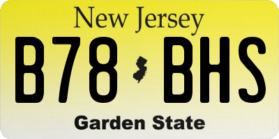 NJ license plate B78BHS