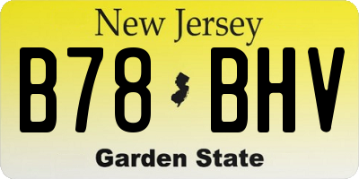 NJ license plate B78BHV