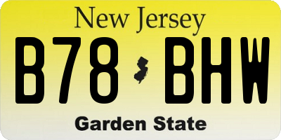 NJ license plate B78BHW