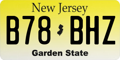 NJ license plate B78BHZ
