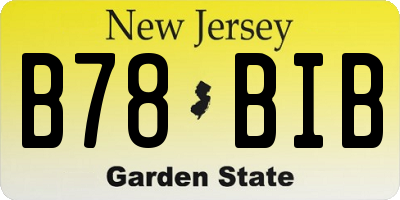 NJ license plate B78BIB