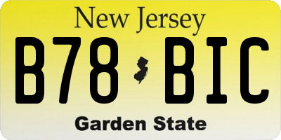 NJ license plate B78BIC