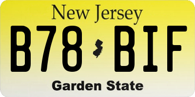 NJ license plate B78BIF