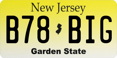 NJ license plate B78BIG