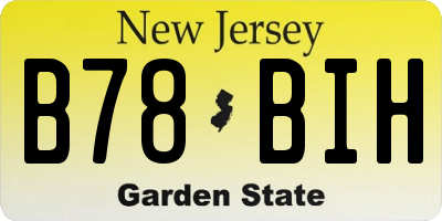 NJ license plate B78BIH
