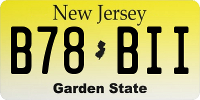 NJ license plate B78BII