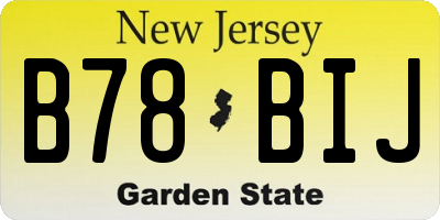 NJ license plate B78BIJ