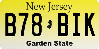 NJ license plate B78BIK