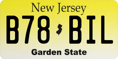 NJ license plate B78BIL