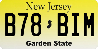 NJ license plate B78BIM