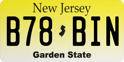 NJ license plate B78BIN