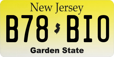 NJ license plate B78BIO