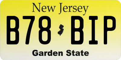 NJ license plate B78BIP
