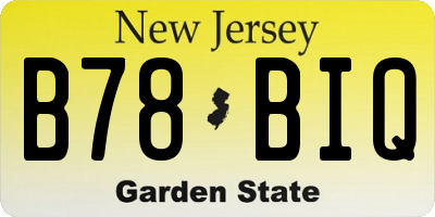 NJ license plate B78BIQ