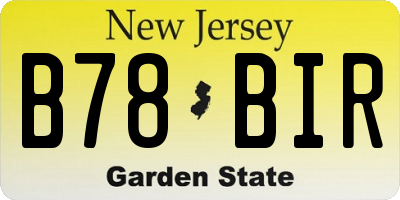 NJ license plate B78BIR