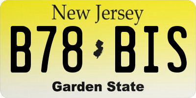NJ license plate B78BIS